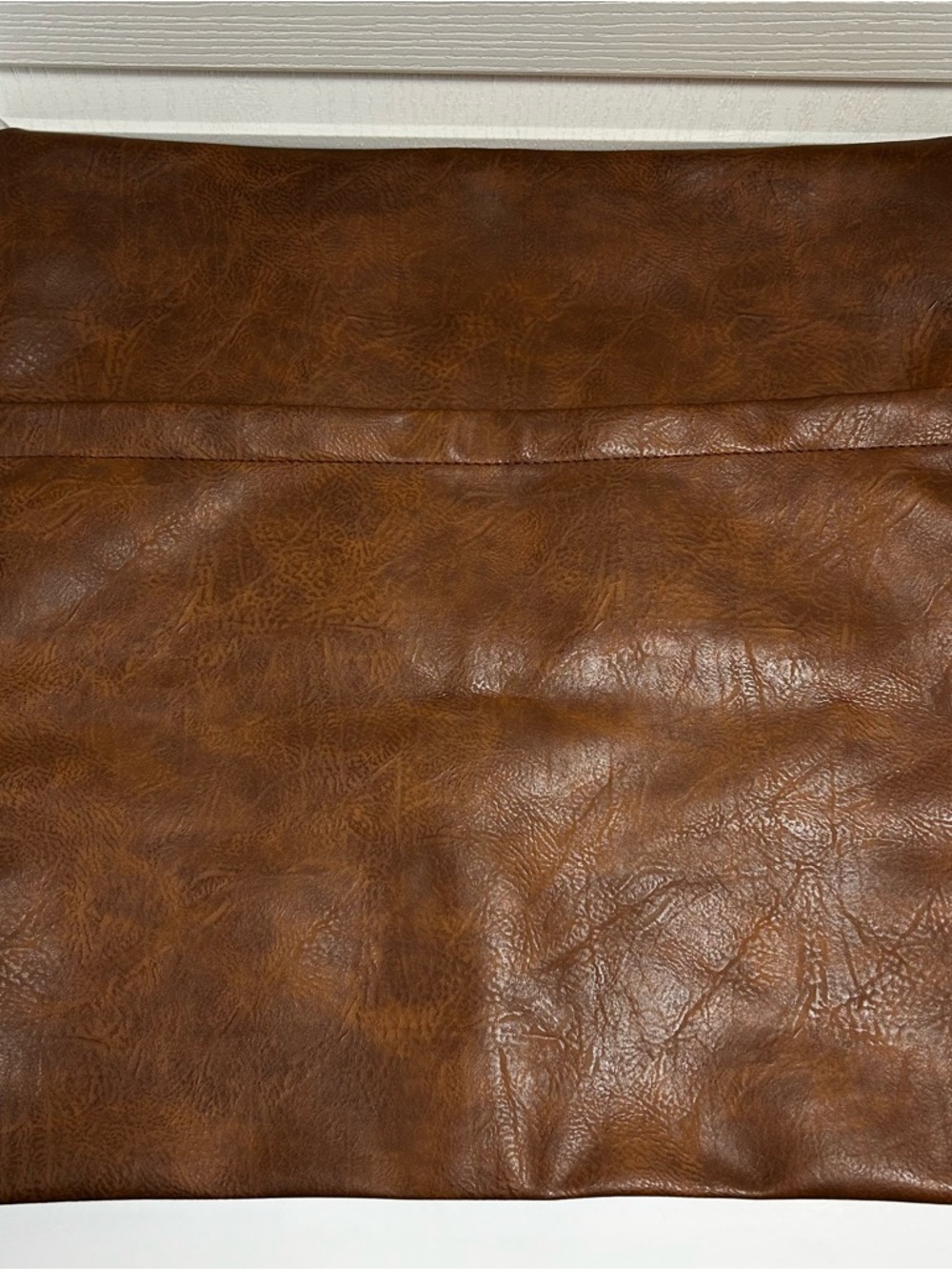 Faux Leather Throw Pillow Cover Zipper Closure Square Brown Brawarm High Quality - Picture 3 of 5